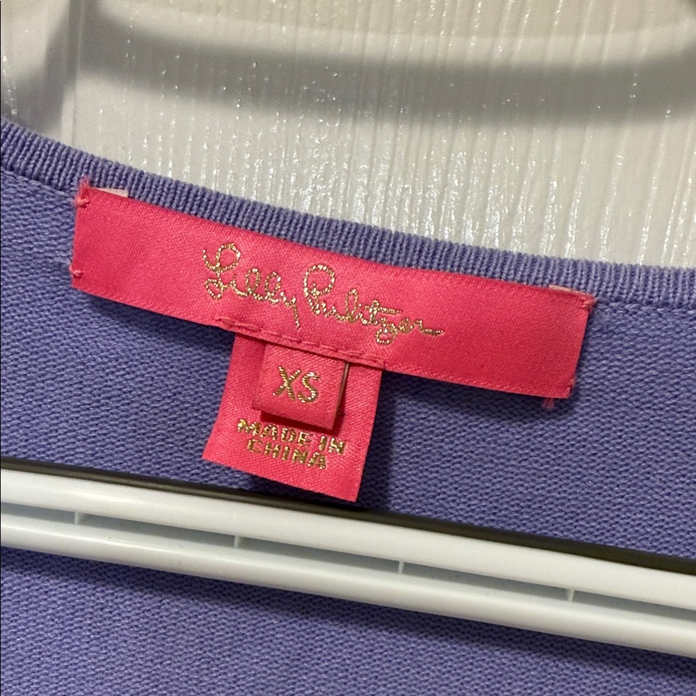 Lilly Pulitzer Lavender Long Sleeve V-Neck Top - Picture 2 of 9